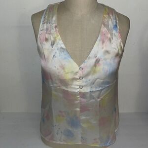 Forever 21 Rainbow Watercolor satin feel top